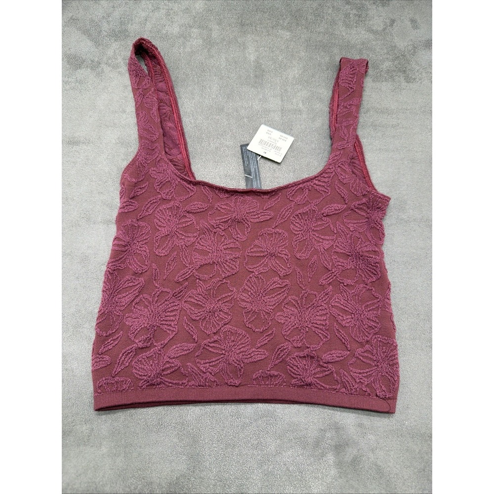 Anthropologie The Hannah Seamless Textured Tank Top In Plum Size XXS-XS